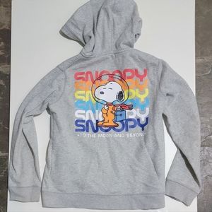 Gray Astronaut Snoopy Hoodie Lands End Peanuts youth 10-12